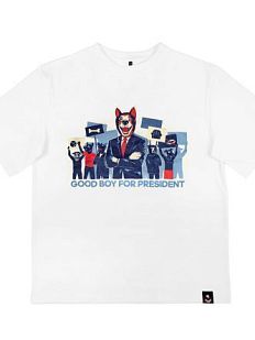 Оверсайз футболка Barking Store «Good boy for president», M, белый