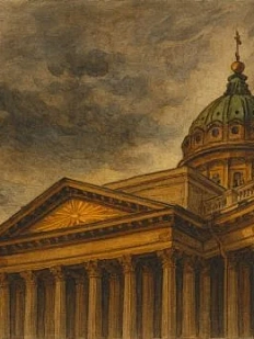 Обложка на студенческий билет DARI DARI «Казанский собор в пасмурную погоду», экокожа