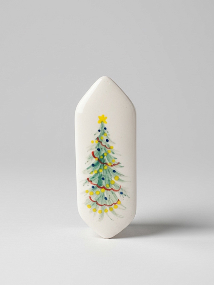 Ёлочная игрушка, конфета «Ёлка», керамика, 10 см, фото 2.