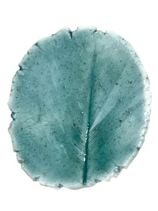 Брошь ручной работы «Лист», тёмно-зелёная, керамика