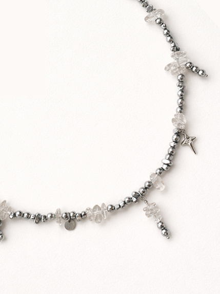 Чокер из гематита Migette с камнями и подвесками, 45 см, фото 1.