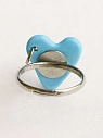 Кольцо ручной работы Радость Рядом Сердечко с кольцом, голубое, полимерная глина, незамкнутое, превью фото 2