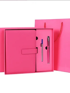 Подарочный набор с ежедневником «President» и ручкой, розовый