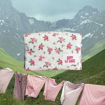 Косметичка ручной работы АМИ (Ami lé sac) «Bebesss», розовые розы, фото 6.