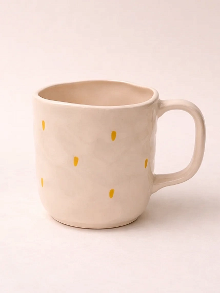 Кружка ручной работы Ким керамика с росписью Енотик, фарфор, 350 мл, фото 2.