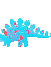 Брошь ручной работы «Стегозавр», голубая, дерево