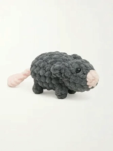 Плюшевая игрушка ручной работы «Крыса», тёмно-серая