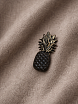 Брошь ручной работы Фарфор Булыгина «Ананас», чёрно-серебристая, превью фото 2