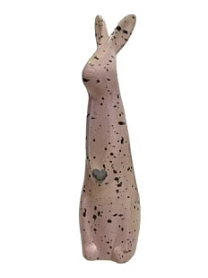 Статуэтка ручной работы Малый кролик, розовый с брызгами, керамика