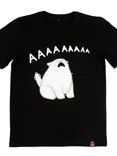 Футболка Barking store «Кот АААА», М жен., чёрный