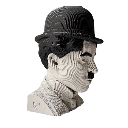 Собранный картонный бюст 3D «Чаплин», фото 2.