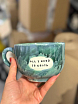 Кружка ручной работы Тата вытворяет/NF ceramics «All i need is спать», зеленая, 600 мл, превью фото 1