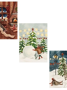 Набор уютных открыток DARI DARI на Новый год №1, 3 шт.