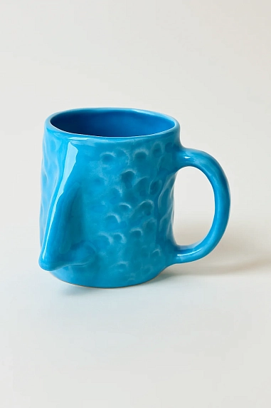 Кружка ручной работы Тата вытворяет/NF ceramics «Нос», голубая, 400 мл, фото 1.