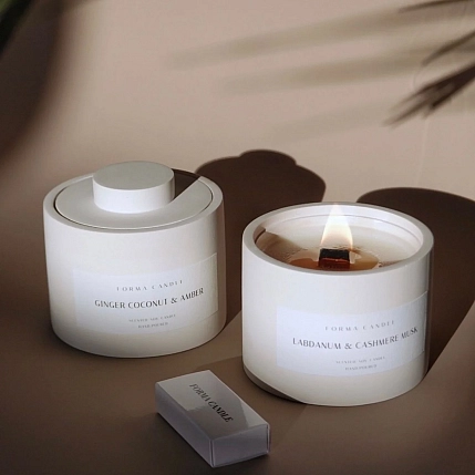 Свеча кремовая «Имбирь,кокос и амбра», фото 2.