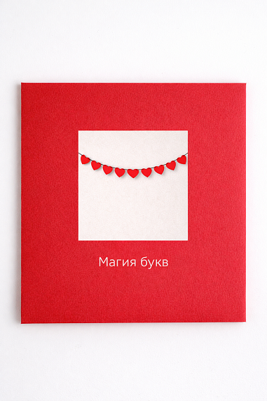 Бумажная гирлянда Магия букв «Сердечки», красная, картон 240 г/м², 1.8 м, фото 4.