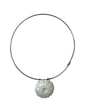 Чокер ручной работы на металлическом обруче «Морской ёж», полуфарфор