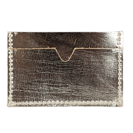 Визитница ручной работы, Kokosina bags, натуральная кожа, металлик, фото 2.