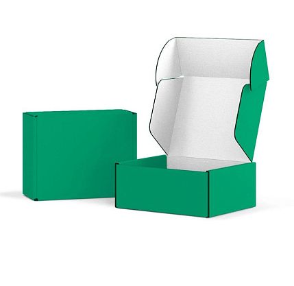 Подарочная коробка, 24 x 21 x 11 см, большая, зелёная с белым, фото 1.