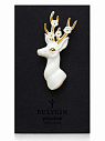 Брошь ручной работы Bulygin «Олень», фарфор, бело-золотистая, превью фото 1