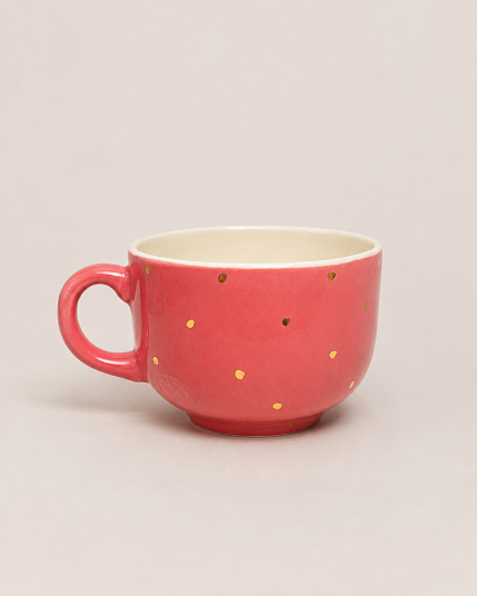 Кружка ручной работы Тата вытворяет/NF ceramics «Доброе утро, любовь моя», розовая, керамика, 600 мл, фото 3.