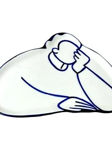 Фигурная тарелка ручной работы «Друг», полуфарфор, 21 см