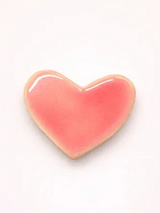 Брошь ручной работы Elizabeth Madar Сердце, розовая, керамика