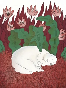 Картхолдер Валя Карнавалова «Белый кот», красный, двусторонний, ПВХ