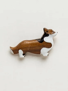 Брошь «Корги», тёмная