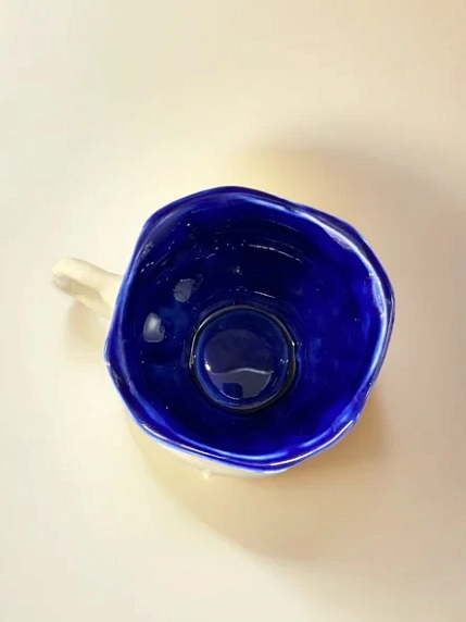 Кружка с шипами Быкова керамика «Цветок синий», 350 мл, керамика, фото 2.