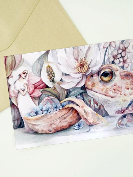 Открытка Оксана Викторова «Дюймовочка», односторонняя, фото 1.