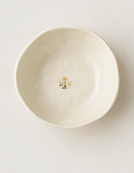 Пиала ручной работы «Жёлтые цветочки», керамика, 12 см, фото 2.