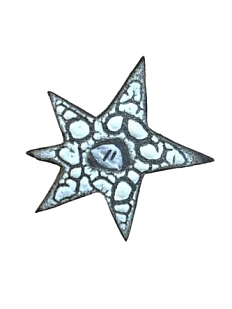 Брошь ручной работы Корсак текстурная «Звезда», коричневая, керамика