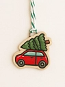 Ёлочная игрушка Elizabeth Madar «Машинка с ёлочкой», 5 см, керамика, превью фото 2