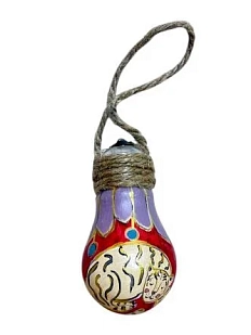 Ёлочная игрушка из лампочки «Спящий тигр», ручная роспись, красная, 8,5 см