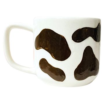 Кружка ручной работы с коричневыми пятнышками, полуфарфор, 250 мл, фото 2.