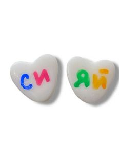 Серёжки-гвоздики «Сияй», полимерная глина, белые