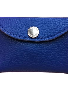 Cкладной кошелек-визитница ручной работы, Kokosina bags, натуральная кожа, синий