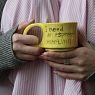 Кружка ручной работы с надписью «I need an espresso (martini)», жёлтая, керамика, 150 мл, превью фото 3