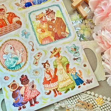 Стикерпак «Винтажные котики», А5, фото 2.