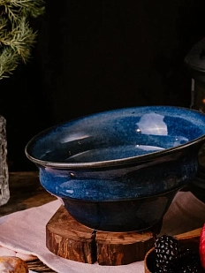 Глубокая тарелка Фригг ручной работы VELES «Небо Валинора», фарфор, 600 мл