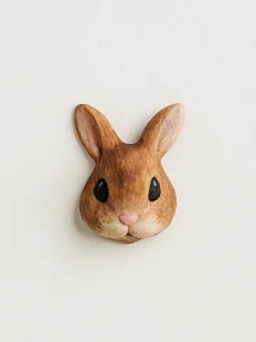 Брошь ручной работы «Зайчик», полимерная глина