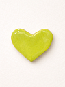 Брошь ручной работы Сердце, салатовая, керамика, превью фото 1
