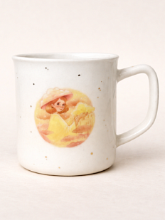 Кружка ручной работы «Рыжая девушка», белая, фарфор, 450 мл