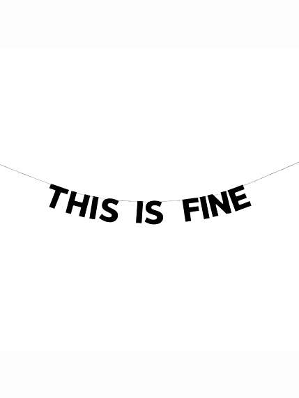Бумажная гирлянда из букв Tak.sebe.prazdnik «THIS IS FINE», чёрная, картон, 240 г/м², фото 1.