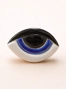 Кольцо ручной работы КерамЕлКа «Глаз синий», керамика