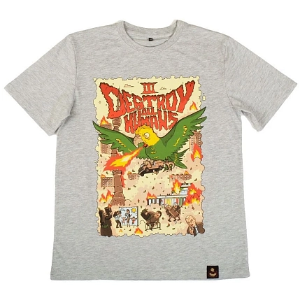 Футболка Barking Store «Попзилла», М жен., серый, фото 1.