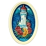 Панно ручной работы Фарфор Булыгина «Маяк с цветами», керамика, синее, 12 см, превью фото 1