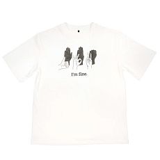 Оверсайз футболка Barking Store «I'm fine», L муж., молочный