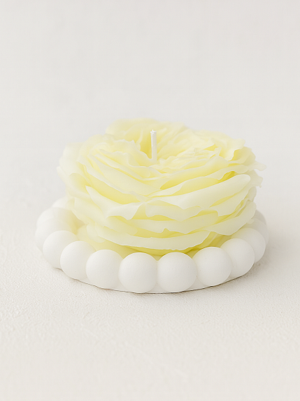 Свеча цветок «Роза», желтая, фото 3.